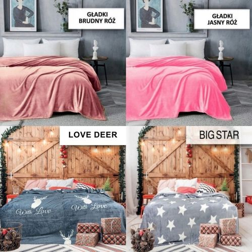 GRUBY CIEPŁY MIĘKKI KOC NA ŁÓŻKO 160x200 NARZUTA PLED SOFT RÓŻNE KOLORY na Arena.pl