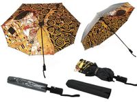 Parasol automatyczny, składany - G. Klimt, Pocałunek i Drzewo życia (dekoracja pod spodem) (CARMANI)