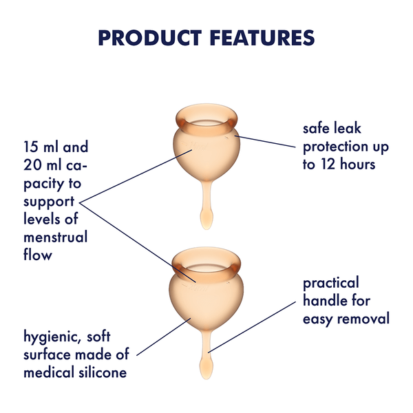 Satisfyer Feel Good Menstrual Cup Set Orange zdjęcie 5
