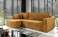 Żółty Narożnik z Funkcją Spania 240x150 cm INEAL IT - Różne Kolory