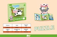 ZABAWNE PUZZLE MAGNETYCZN  ZWIERZĘTA I KSIĄŻECZKA