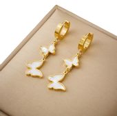 Złote kolczyki ze stali chirurgicznej 316L, pozłacane 18K