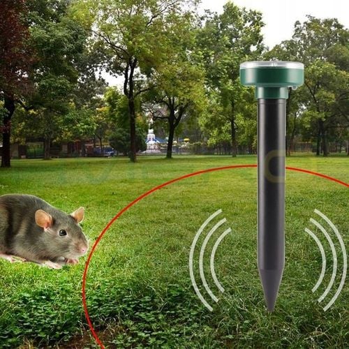 DUŻY Zestaw 4x ODSTRASZACZ na KRETY MYSZY KUNY GRYZONIE SOLARNY ZASIĘG na Arena.pl