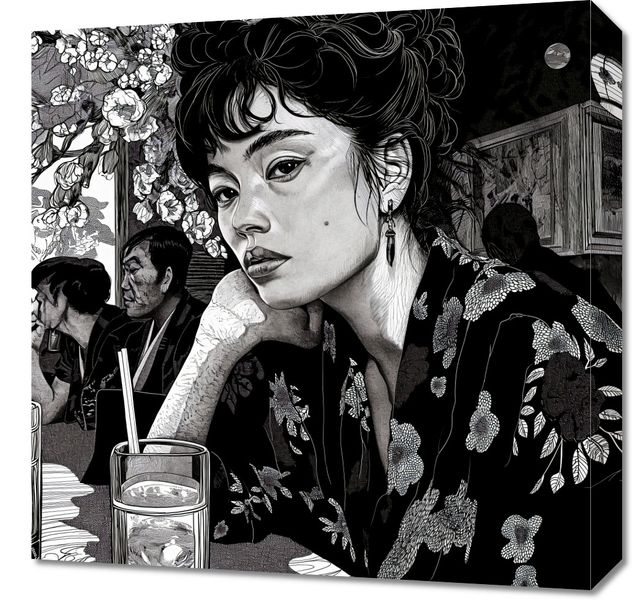 Obraz 50x50cm Czarne Kimono zdjęcie 1