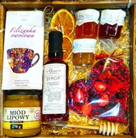 KOSZ PREZENTOWY PREZENT UPOMINEK MIÓD CZEKOLADA SERCE