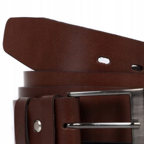 Skórzany pasek męski BRĄZOWY szeroki do spodni 85 na Arena.pl