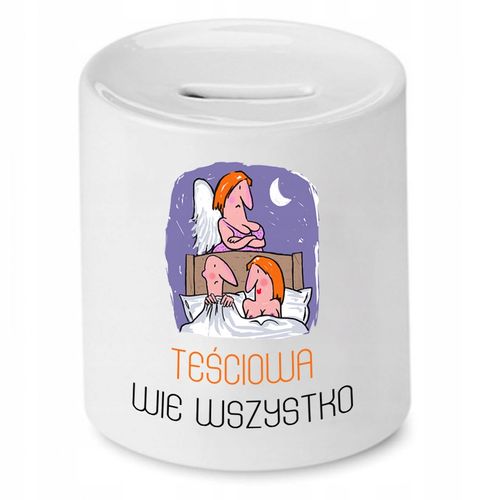 Skarbonka Dla Teściowej Wie Wszystko Prezent Z Nadrukiem Ze Zdjęciem na Arena.pl