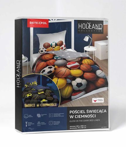Pościel bawełniana fluorescencyjna 160x200cm PIŁKI MIX na Arena.pl