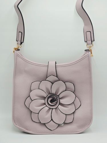 Maxfly - torebka listonoszka skóra ekologiczna kwiat 3D fioletowy H503 na Arena.pl