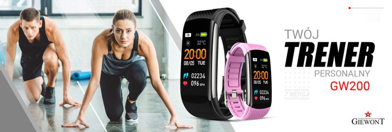 Smartband Giewont Czarny GW200-4 + Pasek Różowy zdjęcie 4
