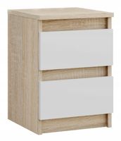 SZAFKA NOCNA SONOMA BIAŁA STOLIK NOCNY DWIE SZUFLADY 30cm SYPIALNIA