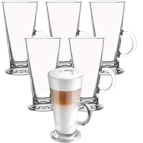 Szklanki do kawy latte, deserów z uchem 280 ml komplet 6 szt. na Arena.pl