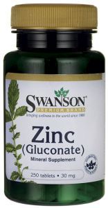 Cynk glukonian Zinc Gluconate 30mg 250 tabletek SWANSON