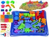 Piasek kinetyczny 3kg ZESTAW NAJWIĘKSZY 115ELEMENTÓW ZABAWEK kolorowy basen