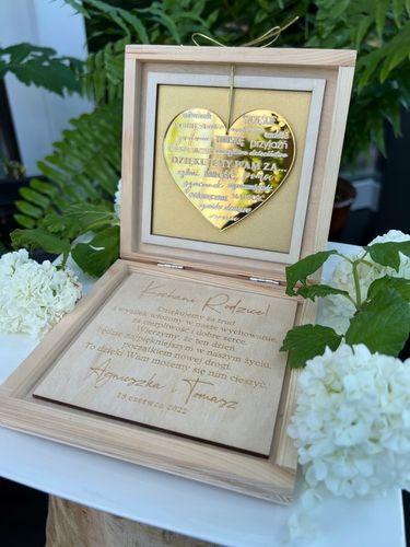 PODZIĘKOWANIE dla RODZICÓW ślub WESELE pudełko na Arena.pl