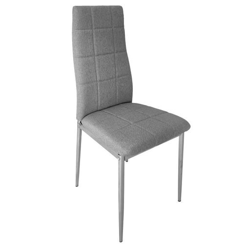 Zestaw 4 krzeseł tapicerowane pikowane do jadalni i salonu 4 sztuki szare na Arena.pl