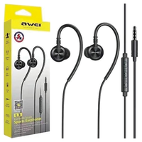 awei słuchawki stereo l3 3,5mm jackczarny/black