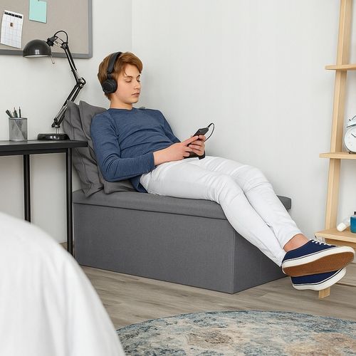 PUFA Z POJEMNIKIEM SKRZYNIA TAPICEROWANA SIEDZISKO OTWIERANA SCHOWEK na Arena.pl