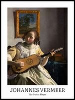 Plakat 60x80cm Design Guitar Player, Vermeer Vintage do Salonu