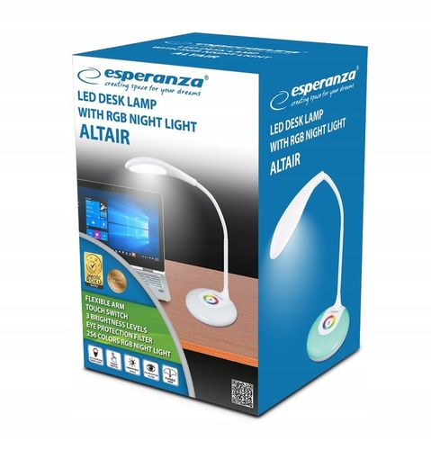 LAMPKA LED BIURKOWA LAMPA NA BIURKO 256 KOLORÓW RGB ZDROWA DLA OCZU na Arena.pl