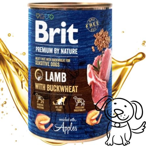 mokra karma dla psa jagnięcina brit premium by nature 400g lamb & buckwheat na Arena.pl