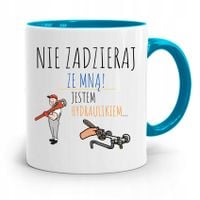 Kubek Błękitny Prezent Dla Hydraulika Hydraulikiem Z Nadrukiem Ze Zdjęciem