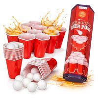 Gra alkoholowa Beer Pong zestaw hexagonalny kubki + piłeczki OOTB