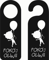 ZAWIESZKA NA DRZWI klamkę hotelowa czarna plexi TWÓJ NAPIS różne wzory