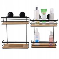 METALOWA PÓŁKA WISZĄCA SAMOPRZYLEPNA LOFT ŚCIENNA ŁAZIENKOWA POD PRYSZNIC