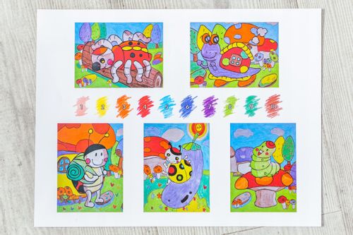 Kolorowanka obrazek rysowanie po numerach kredki na Arena.pl