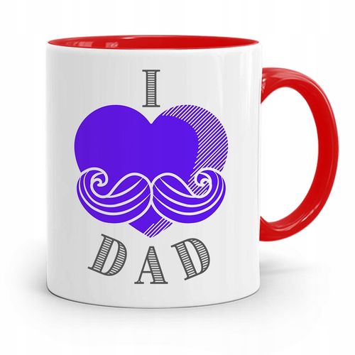 Kubek Czerwony Dla Taty Ojca I Love Dad Prezent Z Nadrukiem Ze Zdjęciem na Arena.pl