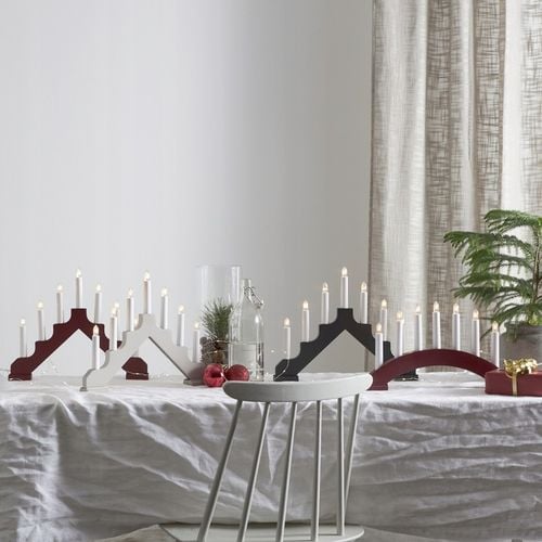 Świecznik adwentowy drewniany czerwony BEA na Arena.pl