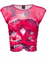 PINKO POTRÓJNY TOP RETINA STAMPA HIBISKUS FUKSJA/RÓŻOWY WIELOKOLOROWY M
