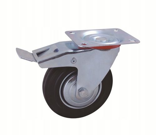 4x Kółka Obrotowe z Hamulcem Skrętne 125mm 400kg Gumowe Zestaw Do na Arena.pl