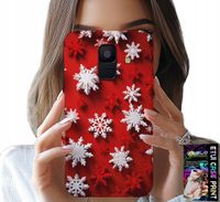 ETUI DO SAMSUNG A6 2018 - PŁATKI ŚNIEGU, ŚNIEG, GWIAZDKI, ŚWIĘTA