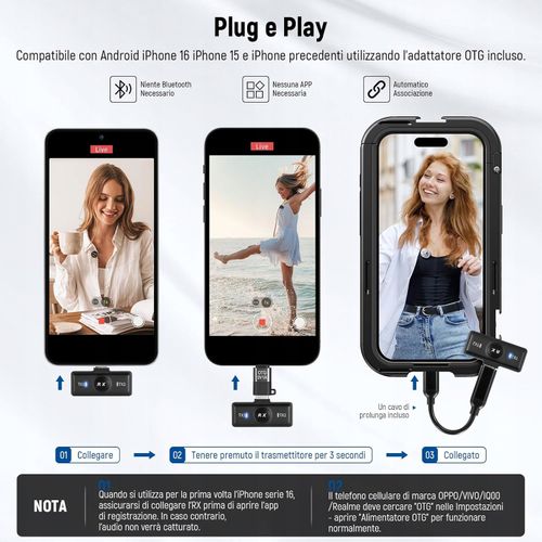 Mikrofon bezprzewodowy krawatowy Neewer KM18 zasięg 200m, nagrywanie wideo na Arena.pl