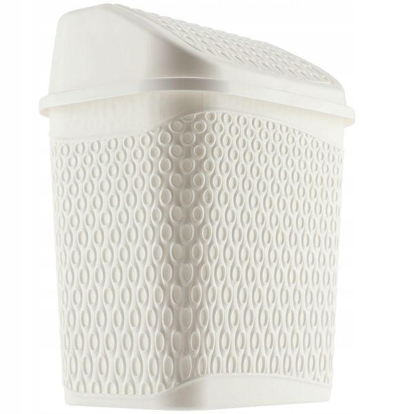 KADAX Kosz Na Śmieci Łazienkowy Biały 6,2L Uchylny Pojemnik zdjęcie 9