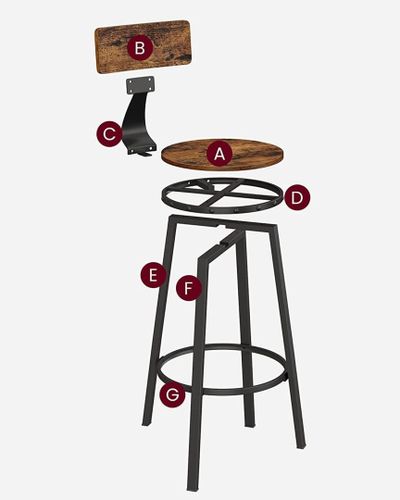 Taborety Barowe 2szt - LBC026B01V1 na Arena.pl