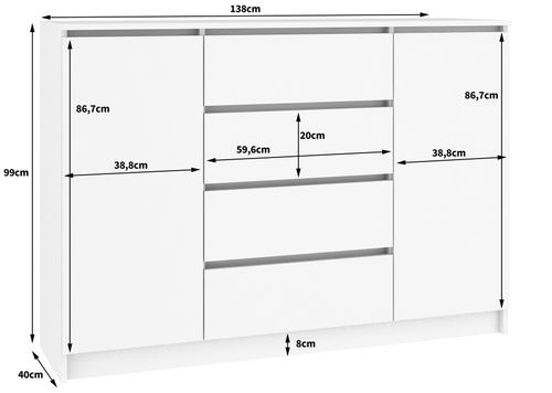 KOMODA K140 2D 4SZ CLP VENGE / SONOMA na Arena.pl