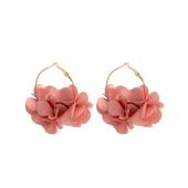 kolczyki wiszące koła tiulowe kwiaty 6,5x5cm k1677r