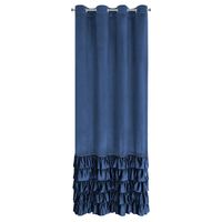 Luksusowa zasłona na przelotkach CARLI z falbanami 140X250 granatowa