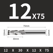 Frez trzpieniowy VHM 2-ostrzowy do aluminium Rozmiar: Ø12x36x12Dx75L