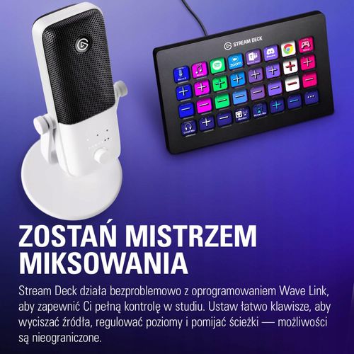 Mikrofon Studyjny Elgato Wave:3 White Pojemnościowy USB-C Stream Dla Graczy na Arena.pl