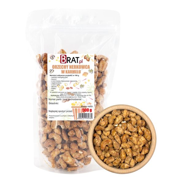 Orzechy nerkowca w karmelu 500g zdjęcie 1