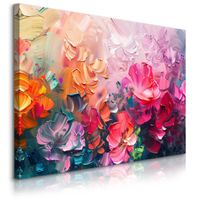 Obraz Canvas Do Salonu Malowane Polne Kwiaty Natura Abstrakcja 120cm x 80cm