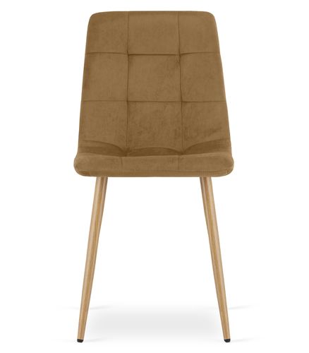 Krzesło KARA - brązowy aksamit / nogi kolor drewna x 2 na Arena.pl