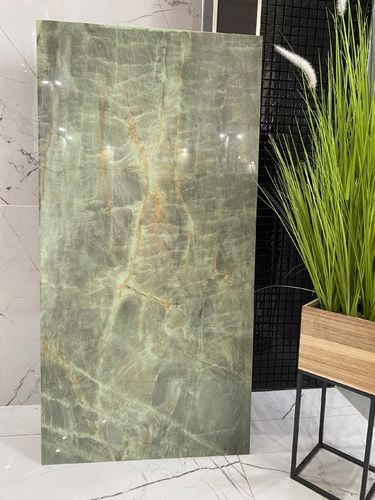 Gres zielony onyks poler 120x60 luksus połysk marmur zielony, miodowe żyły na Arena.pl