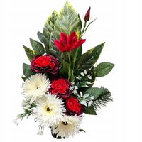 Stroik kompozycja kwiaty grób cmentarz flakon wazon sztuczny