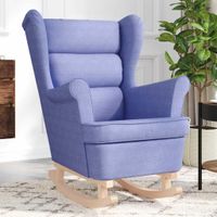 Fotel bujany, niebieski, 74x90x102 cm, tapicerowany tkaniną