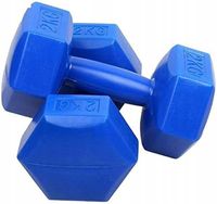 mocne wytrzymałe hantle winylowe żeliwne antypoślizgowe 2x2KG zestaw
